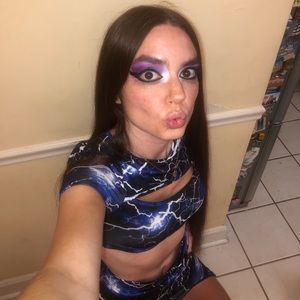 Lightning Print Crop Top and Skirt Set ⚡️💙 NWT!